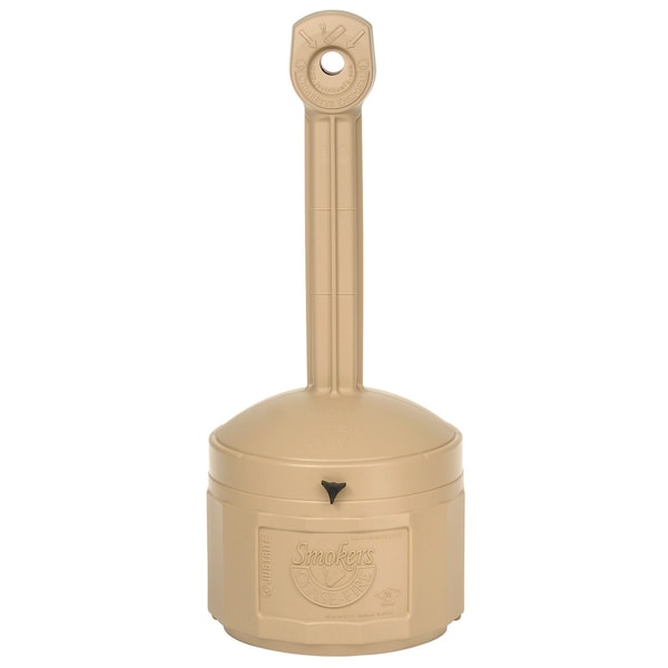 Cease-Fire. JUSTRITE Cease-Fire Cigarette Butt Receptacle - 16-1/2 Dia.x38-1/2H - 4-Gallon Capacity - Beige 26800B - main